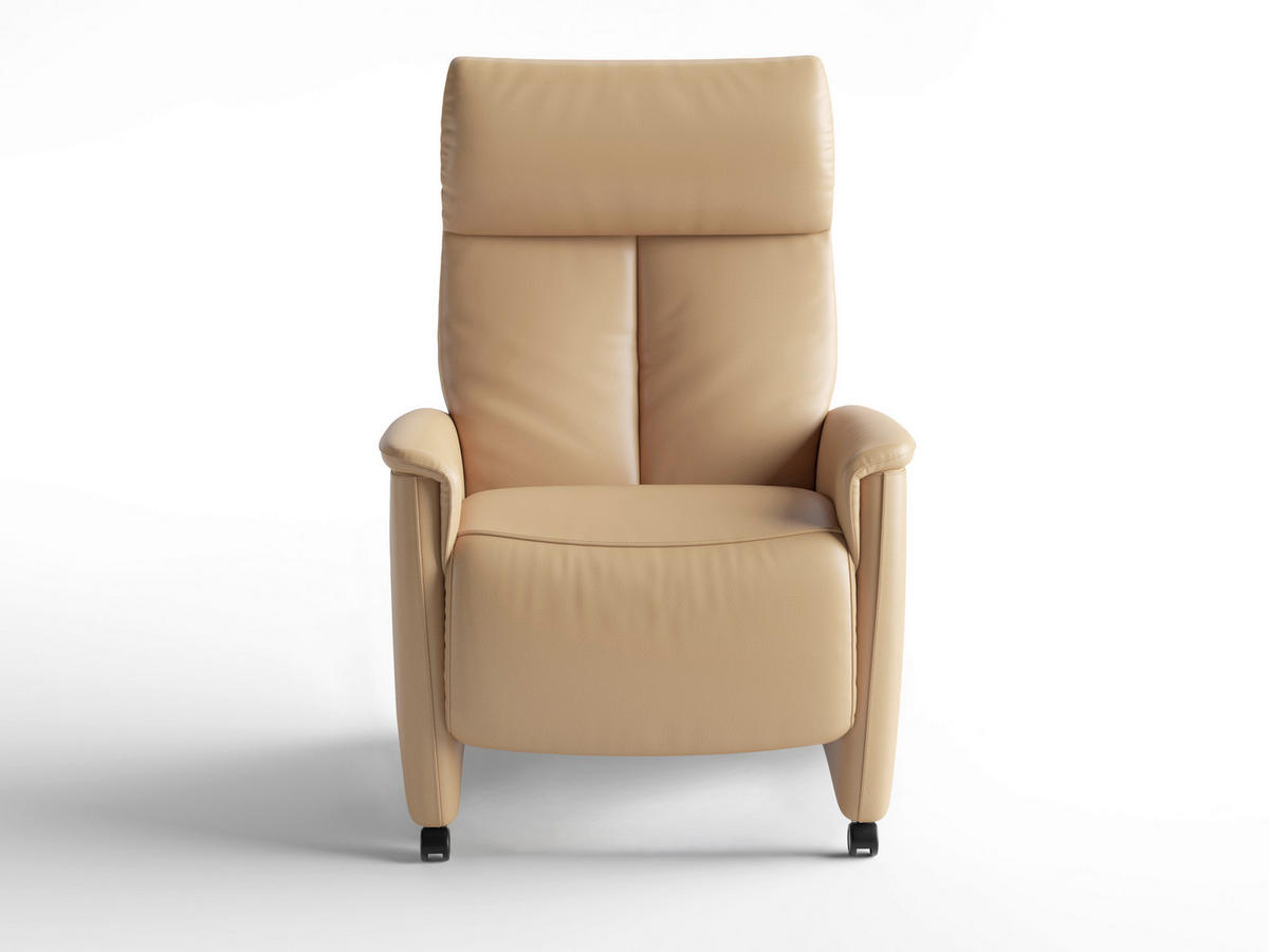 RELAXAČNÉ KRESLO, koža, cappuccino - čierna/cappuccino, Basics, koža/plast (76/114/84cm) - Sit & More