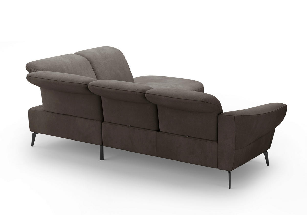 ECKSOFA in Flachgewebe Graphitfarben  302/270 cm  - Schwarz/Graphitfarben, MODERN, Textil/Metall (302/270cm) - Sit & More