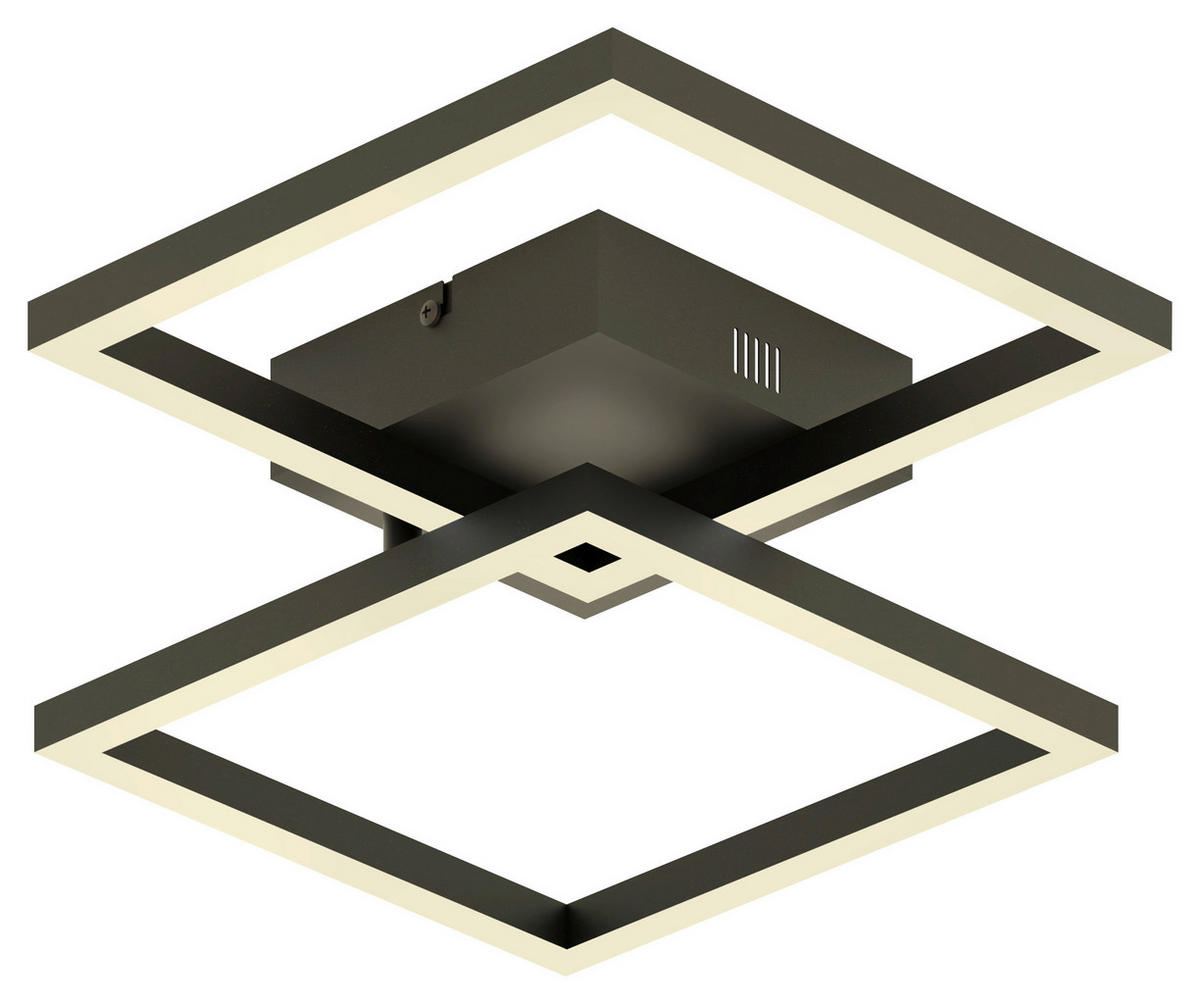 LED-DECKENLEUCHTE  Smart 44/7,8/44 cm   - Schwarz, Design, Metall (44/7,8/44cm) - Tint