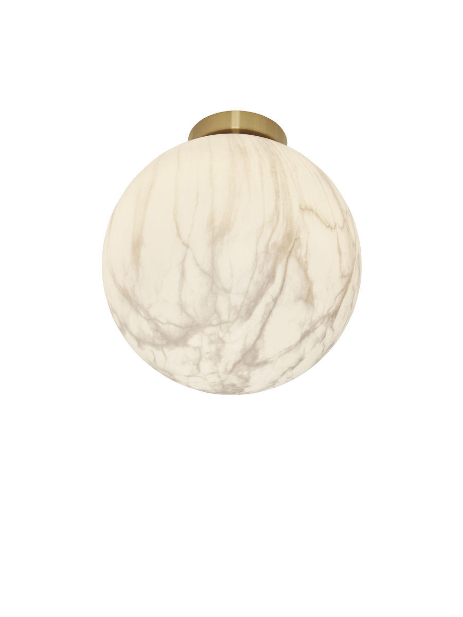DECKENLEUCHTE Carrara Globus 28 cm  - Goldfarben/Weiß, Basics, Glas/Metall (28cm) - It's about Romi