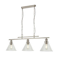 HÄNGELEUCHTE Pyramid 95/87/23 cm   - Silberfarben, KONVENTIONELL, Glas/Metall (95/87/23cm) - Searchlight