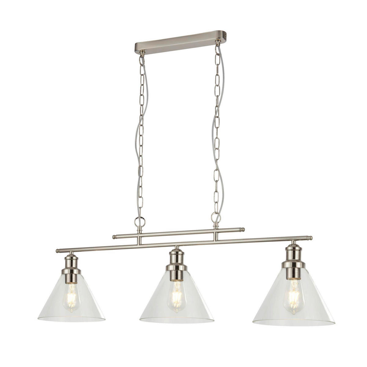 HÄNGELEUCHTE Pyramid 95/87/23 cm   - Silberfarben, KONVENTIONELL, Glas/Metall (95/87/23cm) - Searchlight