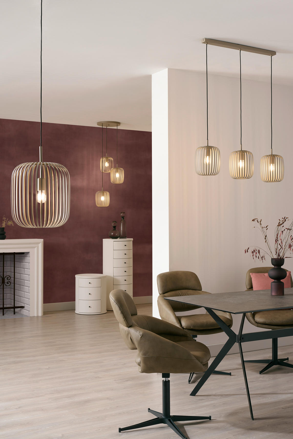 HÄNGELEUCHTE Romazzina 32,5/110 cm   - Sandfarben, Design, Metall (32,5/110cm) - Eglo