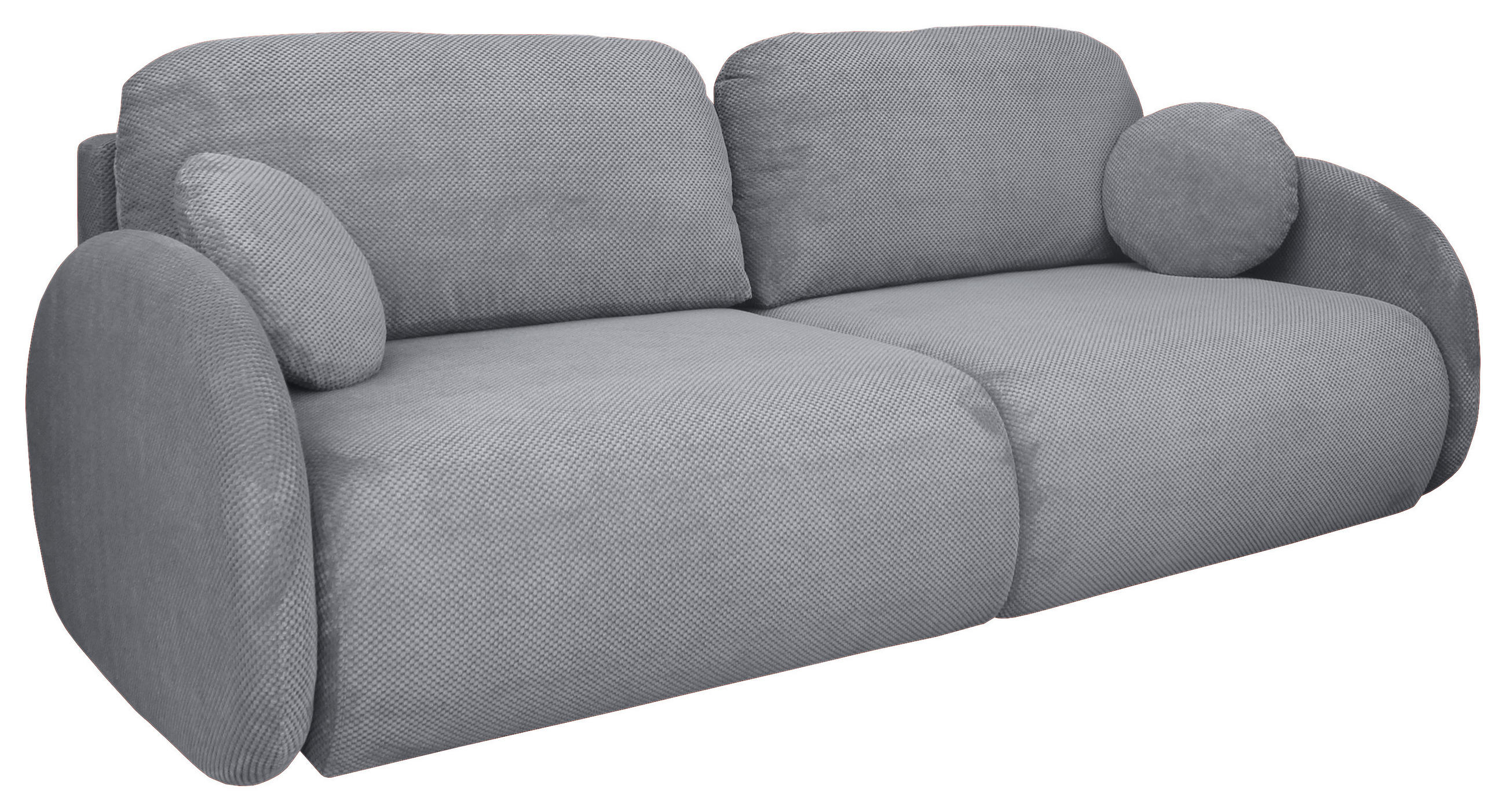 SCHLAFSOFA  mit Liegefunktion, Schlafen auf Sitzhöhe, Rücken echt Chenille Grau  - Schwarz/Grau, KONVENTIONELL, Kunststoff/Textil (222/90/100cm) - Carryhome