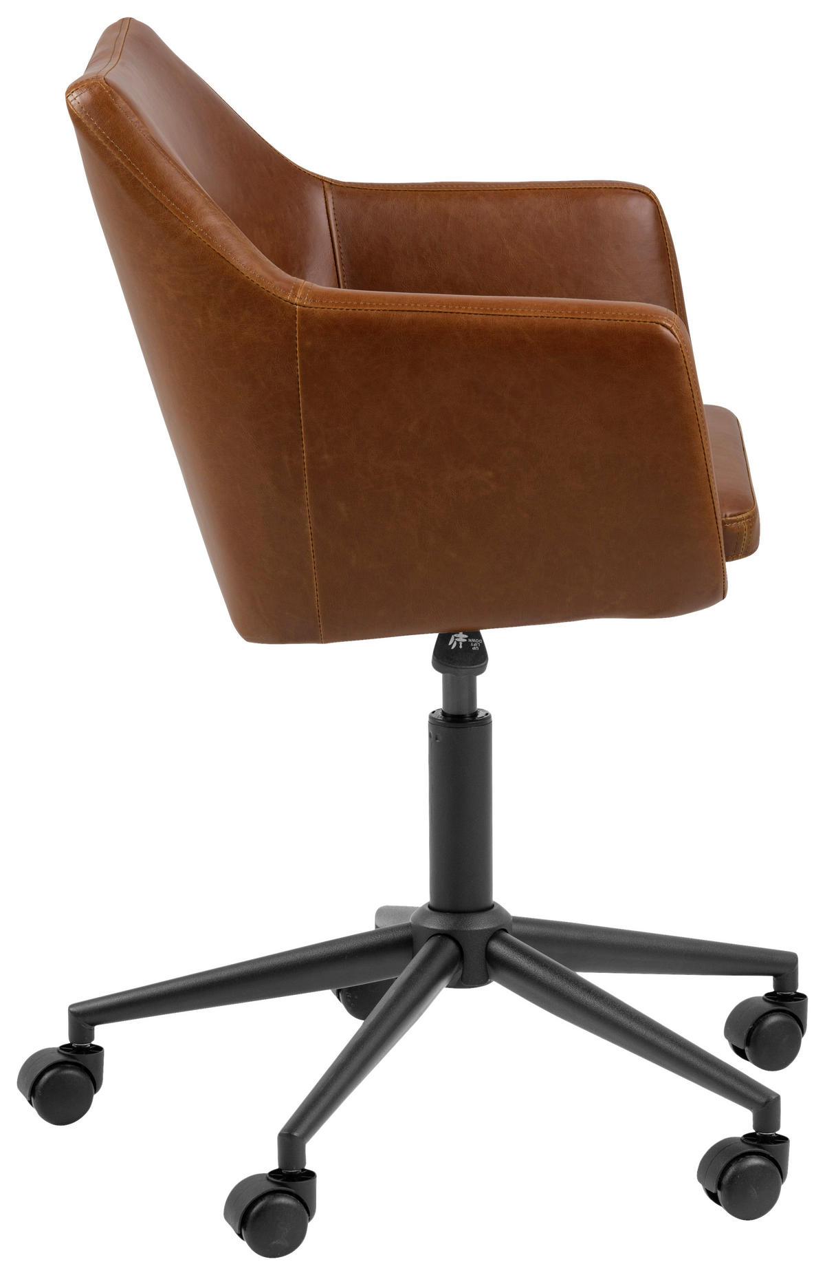 VRTLJIVI STOL tekstil rjava, črna  - črna/rjava, Design, kovina/umetna masa (58/85-95/58cm) - MID.YOU