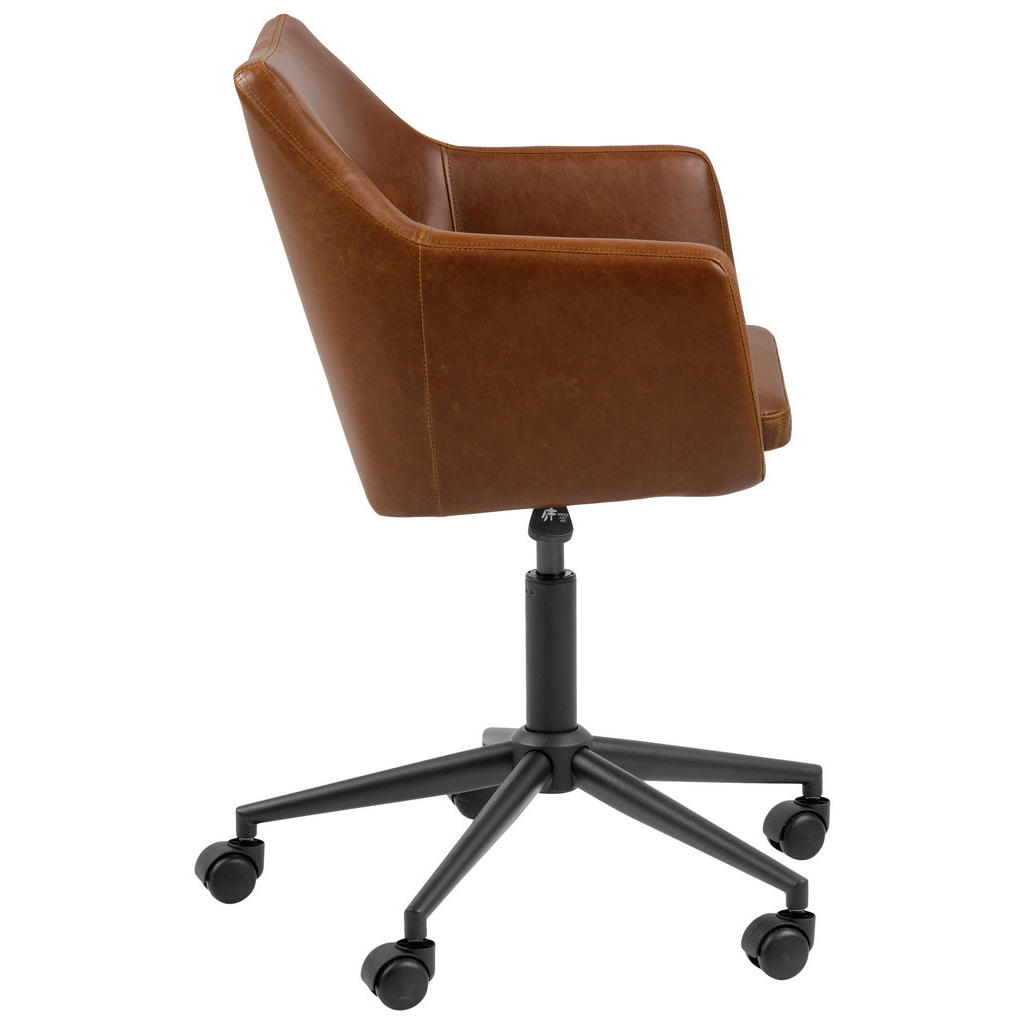Thumbnail - Carryhome Drehstuhl, Braun, Schwarz, Textil, Drehkreuz, 58x85-95x58 cm, Arbeitszimmer, Bürostühle, Drehstühle