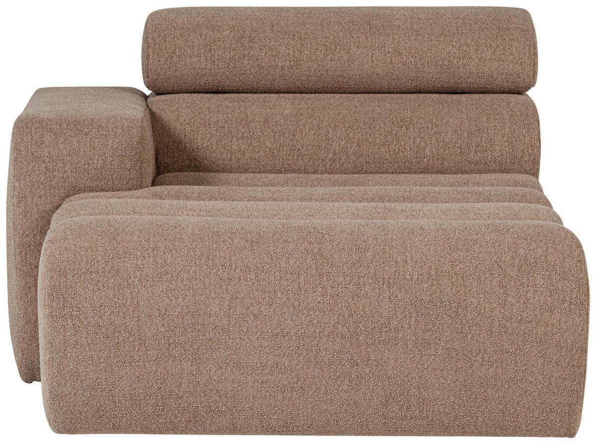 SOFAELEMENT Novi in Bouclé Taupe  - Taupe/Schwarz, Design, Kunststoff/Textil (109/86/173cm) - Livetastic