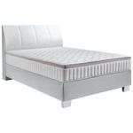 BOXSPRINGBETT 140/200 cm  in Mintgrau  - Mintgrau/Chromfarben, KONVENTIONELL, Kunststoff/Textil (140/200cm) - Hom`in