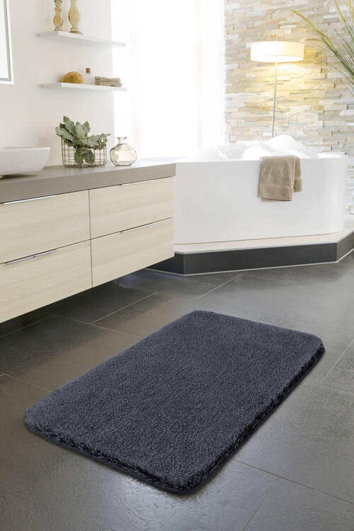 KOBERČEK DO KÚPEĽNE, 80/140 cm - antracitová, Basics, textil/plast (80/140cm) - Grund