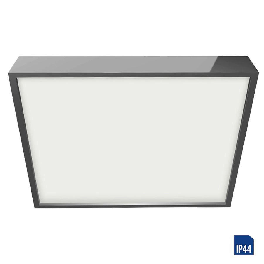 FÜRDŐSZOBAI MENNYEZETI LÁMPA - króm/fehér, Basics, műanyag/fém (28/2,5/28cm)