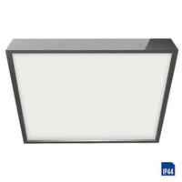 FÜRDŐSZOBAI MENNYEZETI LÁMPA - króm/fehér, Basics, műanyag/fém (28/2,5/28cm)