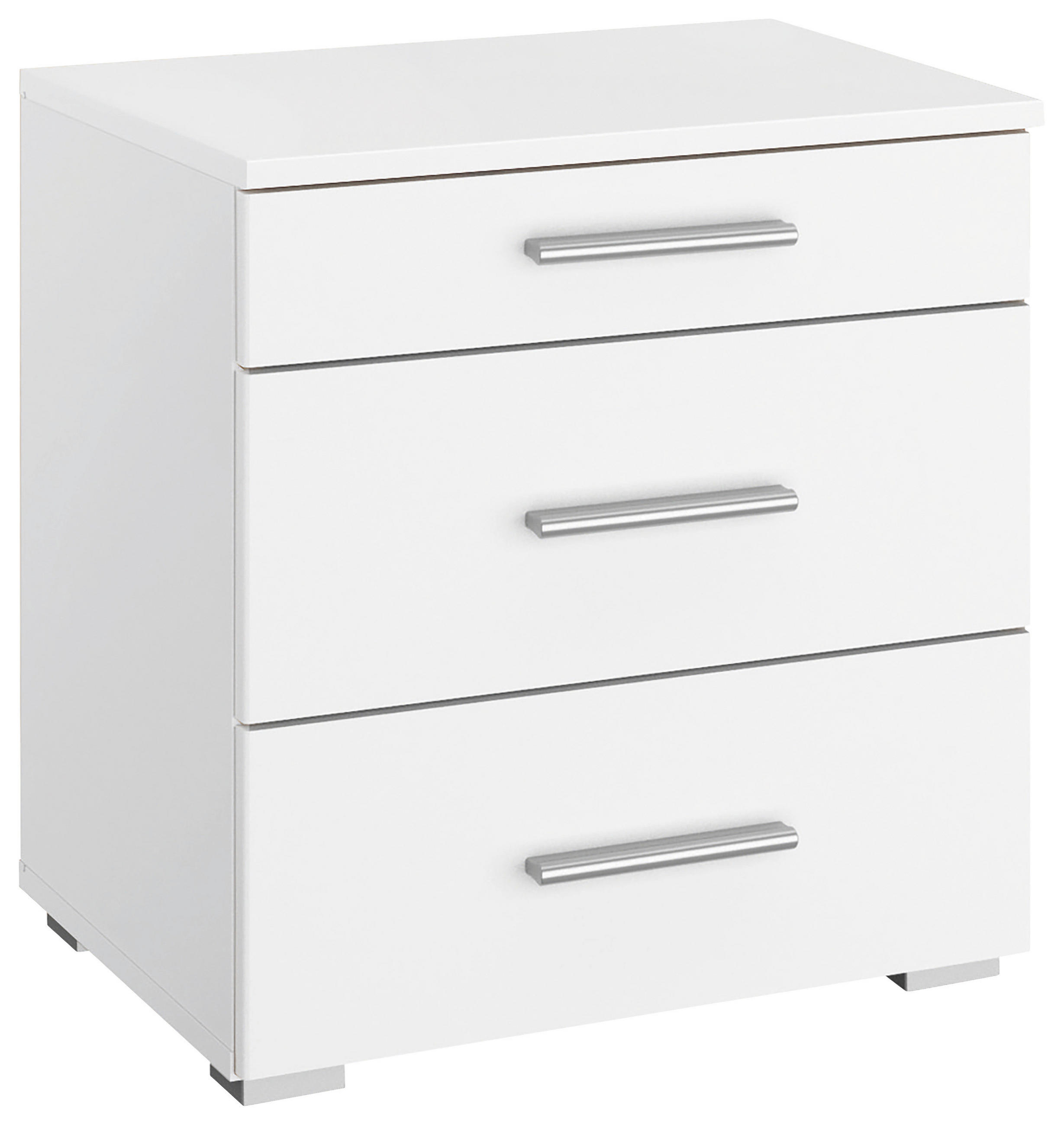 ÉJJELISZEKRÉNY fehér  - alumínium színű/fehér, Konventionell, műanyag/faalapú anyag (47/52/42cm) - Rauch Möbel