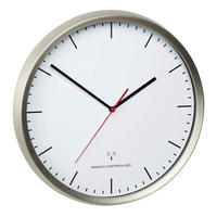 WANDUHR  Weiß, Edelstahlfarben  - Edelstahlfarben/Weiß, Basics, Kunststoff/Metall (30,5/4,8/30,5cm)