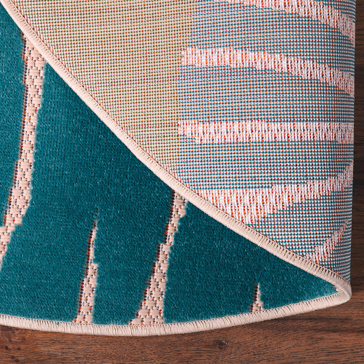 OUTDOORTEPPICH 200 cm Floral Grün, Blau  - Blau/Grün, LIFESTYLE, Kunststoff/Textil (200cm)