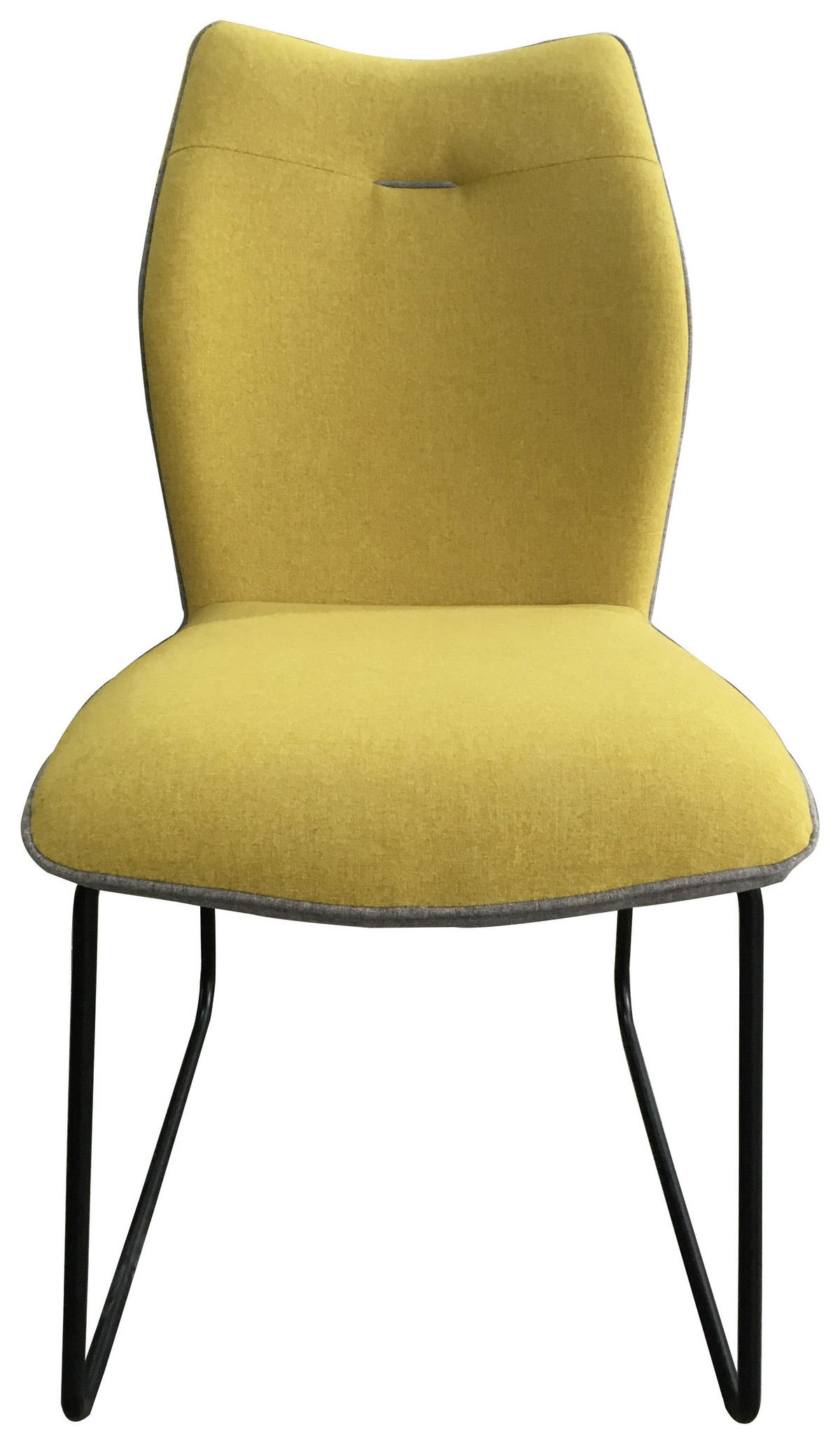 STUHL  in Mikrofaser  - Gelb/Schwarz, Design, Textil/Metall (47,5/91/63,5cm) - Novel