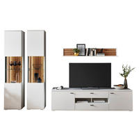 WOHNWAND 4-teilig  in Weiß, Eiche Artisan  315/208/50,2 cm  - Anthrazit/Weiß, Design, Glas/Holzwerkstoff (315/208/50,2cm) - Stylife