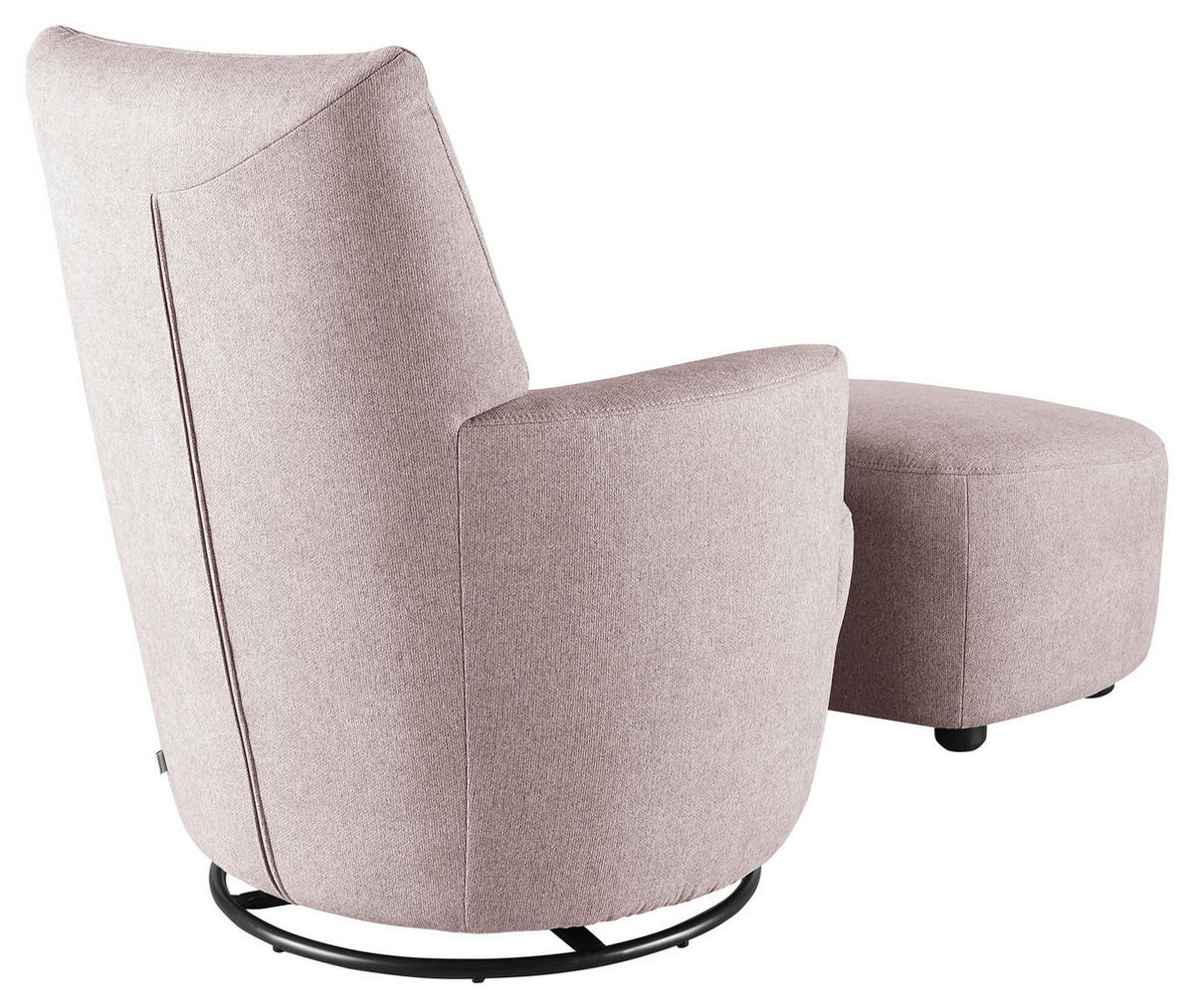 SESSEL Webstoff Hellrosa    - Hellrosa/Schwarz, Design, Textil/Metall (80/96/88cm) - SetOne by Musterring