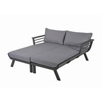 DOPPELLIEGE 170/62/175 cm  - Dunkelgrau/Grau, Basics, Kunststoff/Textil (170/62/175cm) - Gardenson