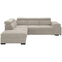 ECKSOFA Beige Webstoff  - Beige/Schwarz, KONVENTIONELL, Holz/Textil (244/283cm) - Carryhome