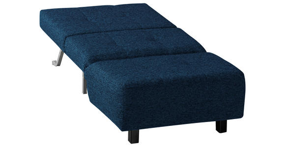 SCHLAFSESSEL Juice Flachgewebe Dunkelblau Fußauswahl, Stoffauswahl, Liegefunktion  - Schwarz/Dunkelblau, Design, Textil/Metall (85/92/102cm) - Novel
