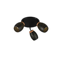 DECKENSTRAHLER 58/27 cm   - Goldfarben/Schwarz, Trend, Holz/Metall (58/27cm)