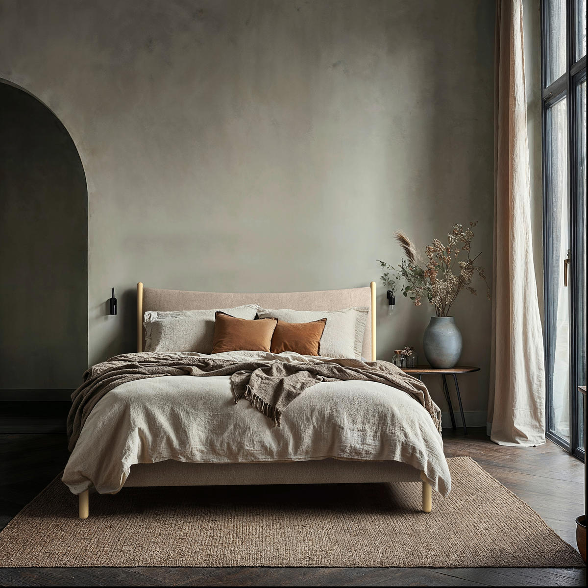 POLSTERBETT 140/200 cm,  in Braun, gepolstertes Kopfteil, Lattenrost, Bettkasten,  - Buchefarben/Braun, MODERN, Holz/Holzwerkstoff (140/200cm) - MID.YOU