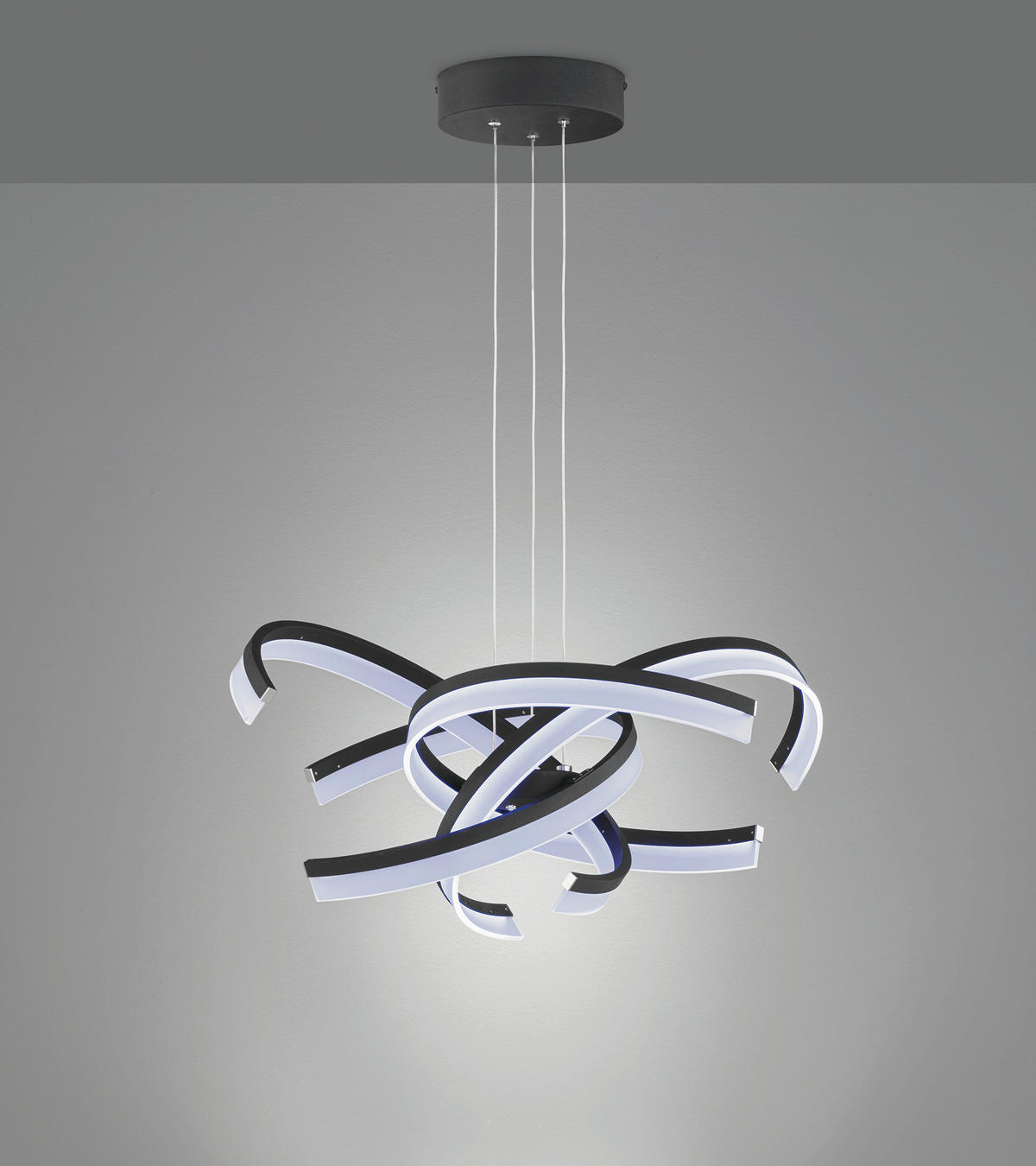 LED-PENDELLEUCHTE 53/150 cm  - Sandfarben/Schwarz, Design, Metall (53/150cm) - Fischer & Honsel