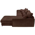 ECKSOFA Dunkelbraun Cord  - Chromfarben/Dunkelbraun, KONVENTIONELL, Textil/Metall (335/225cm) - Carryhome