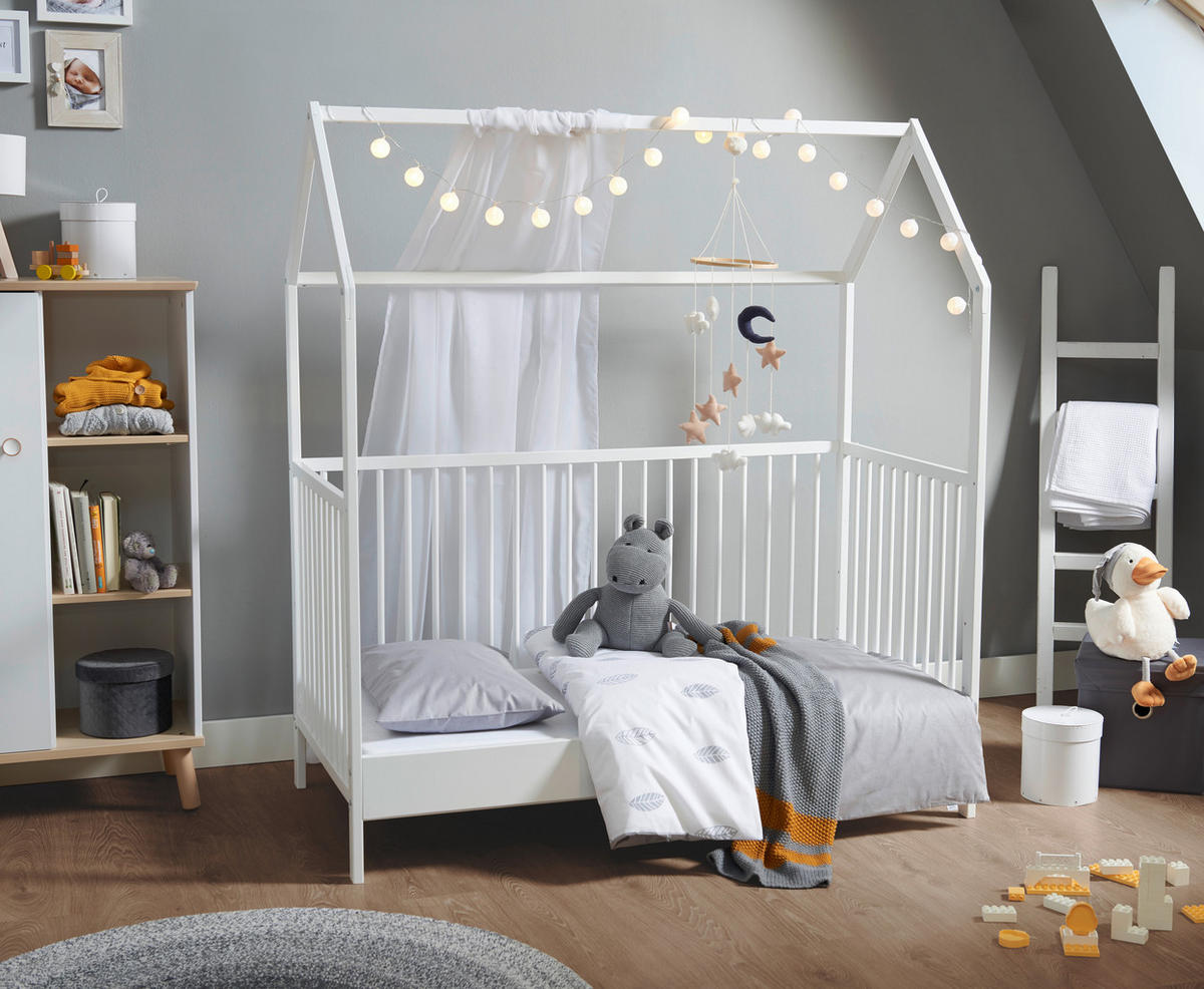 DETSKÁ POSTEĽNÁ BIELIZEŇ 100/135 cm  - sivá/biela, Basics, textil (100/135cm) - Avelia