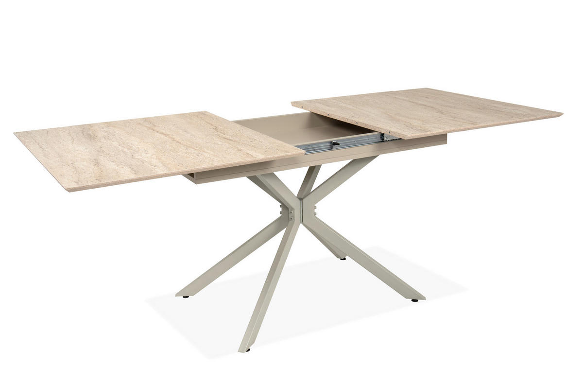 AUSZIEHTISCH 160-200/90/75 cm Nachbildung  Metall, Holzwerkstoff ausziehbar rechteckig Kaschmir  - Kaschmir, Design, Holzwerkstoff/Metall (160-200/90/75cm) - Livetastic