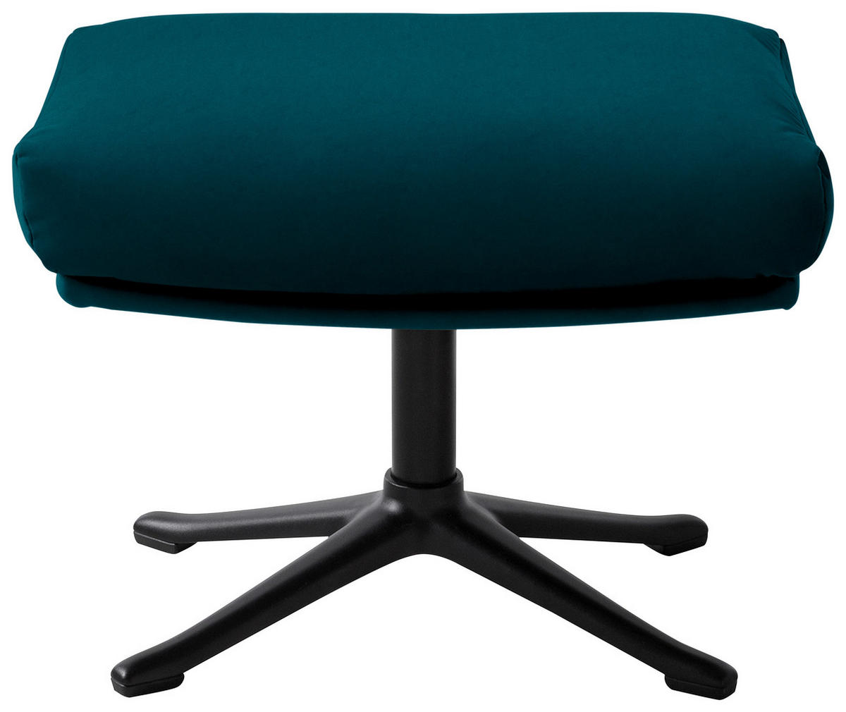 HOCKER in Textil Petrol  - Petrol/Schwarz, Design, Textil/Metall (51/37/41cm) - home24