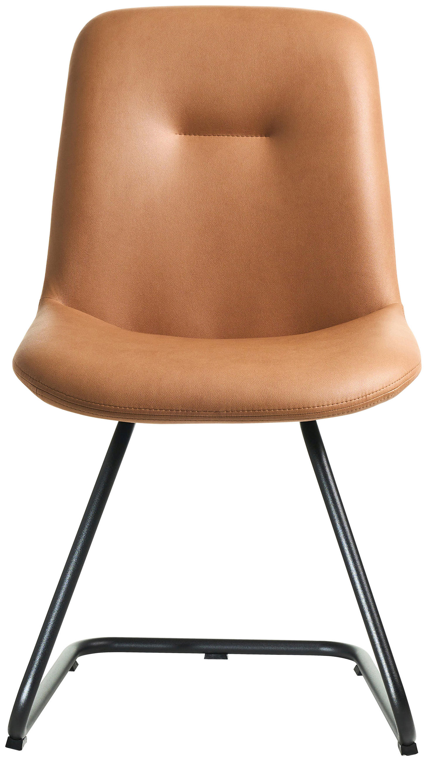 STUHL - Cognac/Schwarz, Basics, Textil/Metall (51/89/61cm) - Celina Home