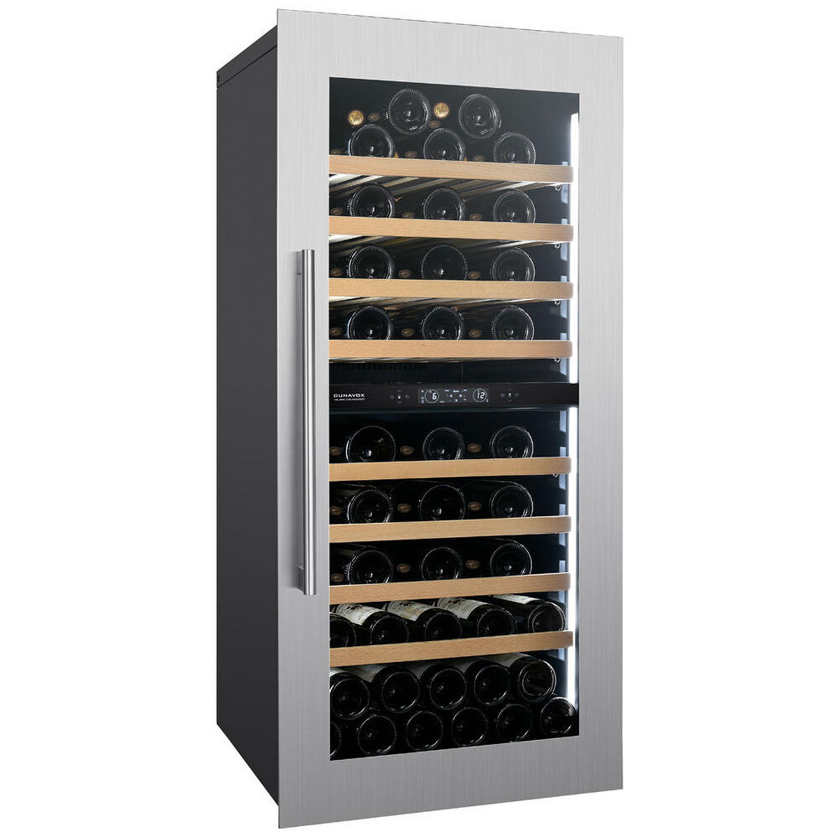 WEINKÜHLSCHRANK DVS-70.185DSS  - Edelstahlfarben, Basics, Glas/Holz (59/123,3/57,1cm)