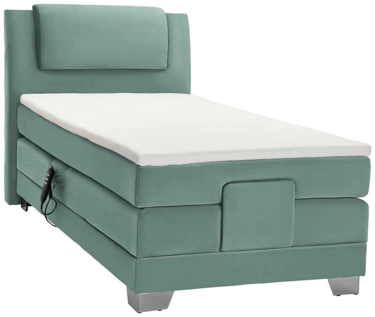 BOXSPRINGBETT 100/200 cm  in Petrol  - Silberfarben/Petrol, Konventionell, Kunststoff/Textil (100/200cm) - Esposa