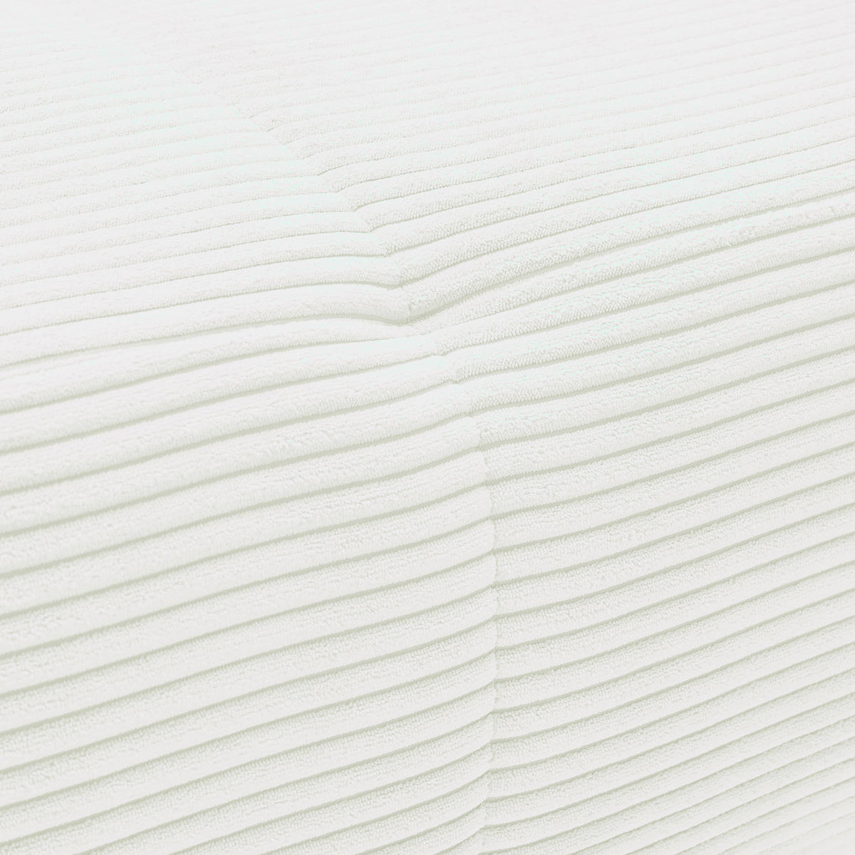 ECKSOFA in Cord Weiss  - Weiss/Schwarz, Konventionell, Textil/Metall (250/185cm) - Carryhome