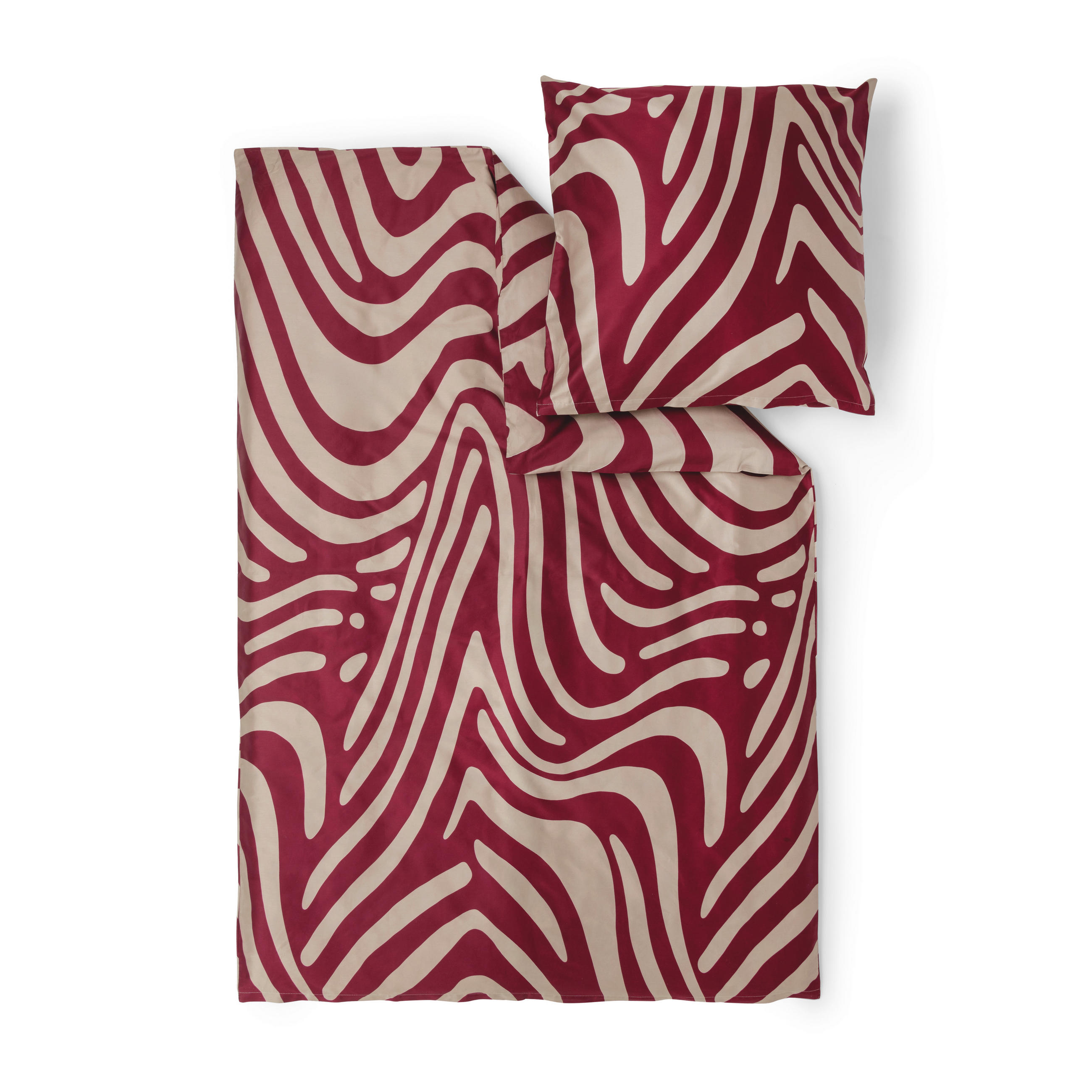 BETTWÄSCHE Makosatin 155/220 cm  - Bordeaux/Beige, Basics, Textil (155/220cm) - S. Oliver