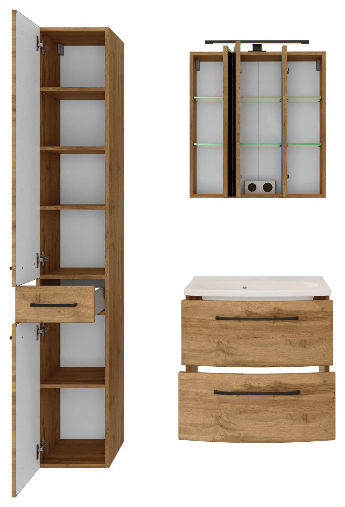 KÚPEĽŇA farba duba  - biela/farba duba, Modern, kompozitné drevo/keramika (90cm) - Held