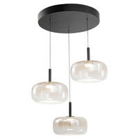 LED-PENDELLEUCHTE Devero 45/200 cm   - Cognac, Design, Glas/Metall (45/200cm) - Fabas Luce