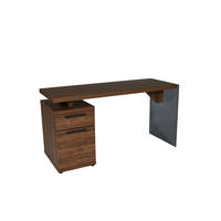 SCHREIBTISCH 141,8/74/55 cm Walnussfarben  - Walnussfarben/Schwarz, Design, Glas/Holzwerkstoff (141,8/74/55cm) - MID.YOU