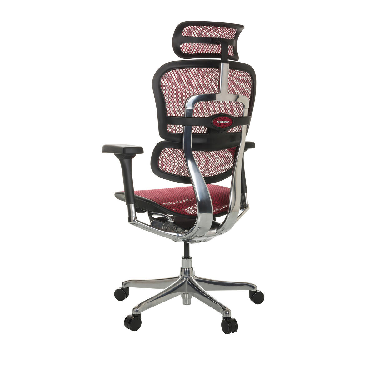 DREHSTUHL Netz Rot  - Rot/Silberfarben, Basics, Kunststoff/Textil (69/119-144/65cm) - MID.YOU