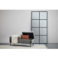 HOCKERBANK 121/47/41 cm Samt, Vliesstoff Grau, Schwarz  - Schwarz/Grau, Trend, Textil/Metall (121/47/41cm) - Xora