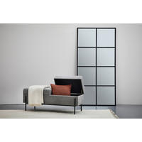 HOCKERBANK in Metall, Textil, Holzwerkstoff Grau, Schwarz  - Schwarz/Grau, Trend, Holzwerkstoff/Textil (121/47/41cm) - Xora