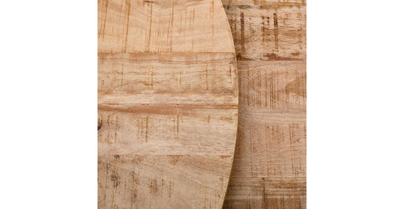 COUCHTISCHSET Mangoholz vollmassiv rund Naturfarben  - Schwarz/Naturfarben, Design, Holz (60/80/60/80/42/45cm) - Carryhome