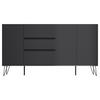 SIDEBOARD Posseik Industrial 177/93,6/42 cm 3 Schublade(n)  - Graphitfarben/Schwarz, Design, Holzwerkstoff/Metall (177/93,6/42cm) - P & B