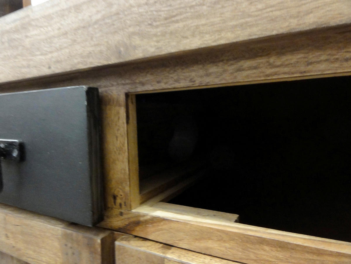 SIDEBOARD  140/90/40 cm 3 Schublade(n)  - Schwarz/Naturfarben, Design, Holz/Metall (140/90/40cm) - MID.YOU