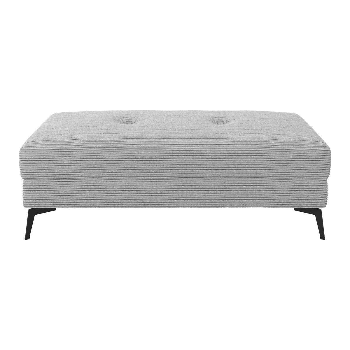 HOCKER ZERO Cord Hellgrau  - Hellgrau/Schwarz, Trend, Textil/Metall (140/46/80cm) - Livetastic