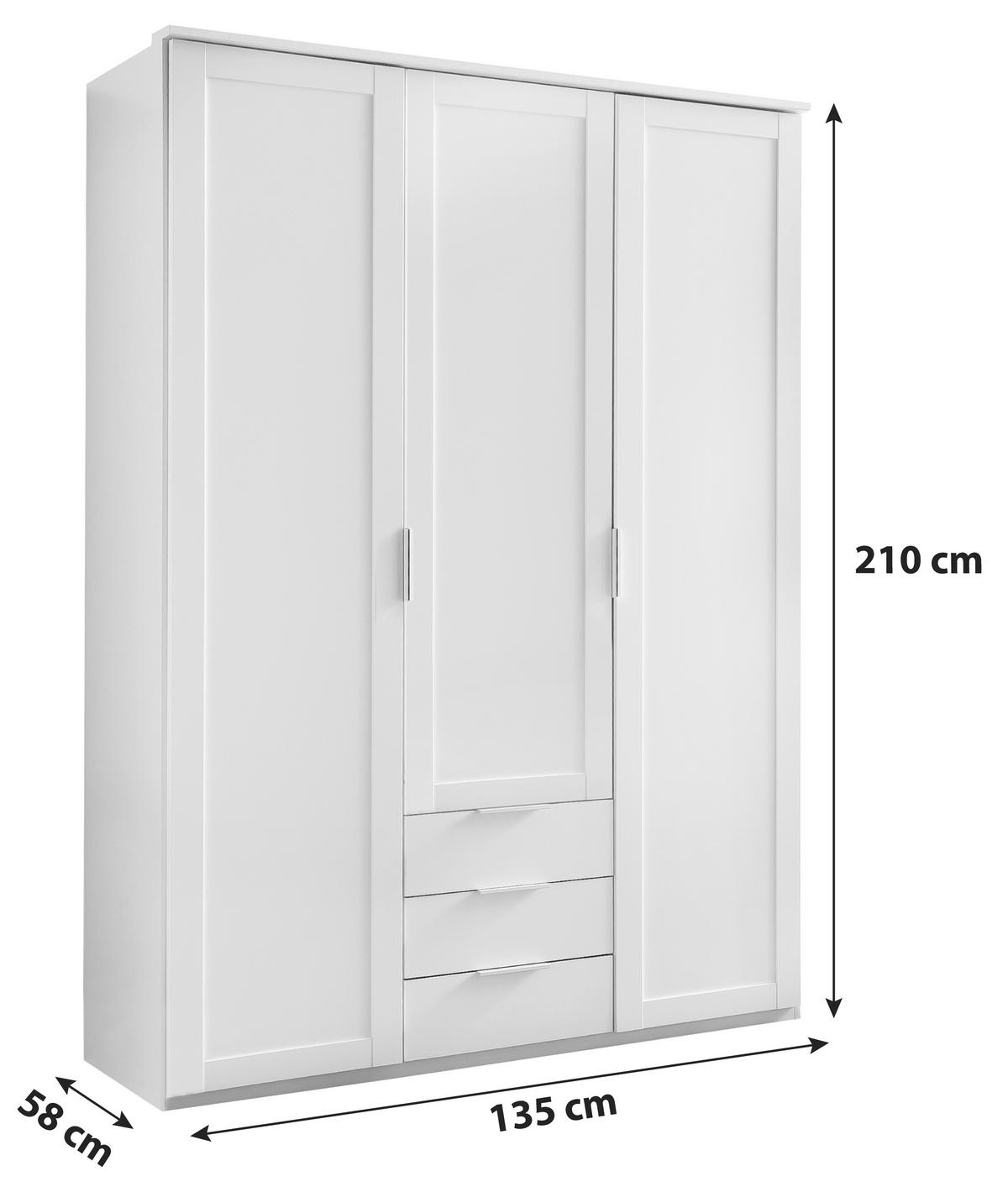 DREHTÜRENSCHRANK in  - Silberfarben, Konventionell, Holzwerkstoff (135/210/58cm) - MID.YOU