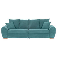 BIGSOFA in Cord Petrol  - Eichefarben/Petrol, Konventionell, Holz/Textil (270/72/109cm) - Carryhome