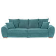 BIGSOFA  in Cord Petrol  - Eichefarben/Petrol, KONVENTIONELL, Holz/Textil (270/72/109cm) - Carryhome