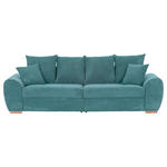 BIGSOFA in Cord Petrol  - Eichefarben/Petrol, KONVENTIONELL, Holz/Textil (270/72/109cm) - Carryhome